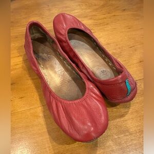 Tieks Red Leather Ballet Flats size 7